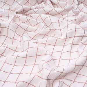 DOUBLE GAUZE GRID ROSE/TERRA