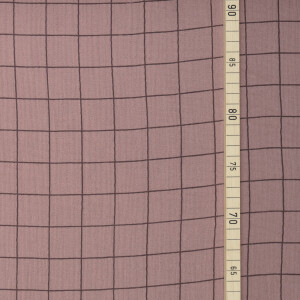 DOUBLE GAUZE GRID MAUVE/CACAO