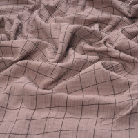 DOUBLE GAUZE GRID MAUVE/CACAO