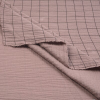 DOUBLE GAUZE GRID MAUVE/CACAO