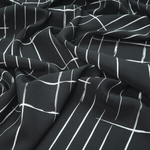 VISCOSE/TENCEL CROSSED LINES BLACK
