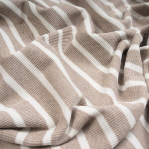 RIB JERSEY STRIPES BROWN MELANGE