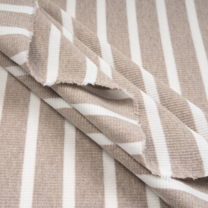 RIB JERSEY STRIPES BROWN MELANGE