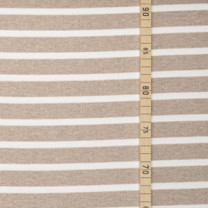 RIB JERSEY STRIPES BROWN MELANGE