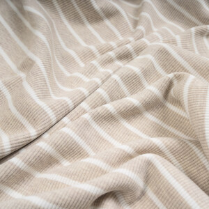 RIB JERSEY STRIPES OATMEAL MELANGE
