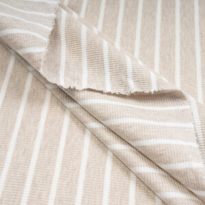 RIB JERSEY STRIPES OATMEAL MELANGE