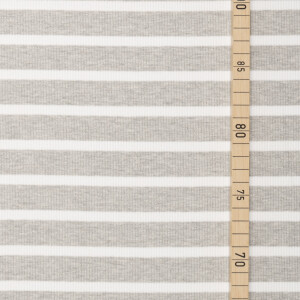 RIB JERSEY STRIPES GREY MELANGE