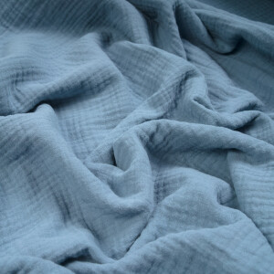 ORGANIC DOUBLE GAUZE BASIC STORM BLUE