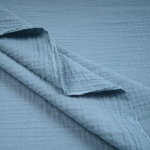 ORGANIC DOUBLE GAUZE BASIC STORM BLUE