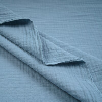 ORGANIC DOUBLE GAUZE BASIC STORM BLUE