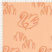 FRENCH TERRY LET ME BE A SWAN DUSTY PINK