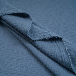 ORGANIC DOUBLE GAUZE BASIC IMPERIAL BLUE