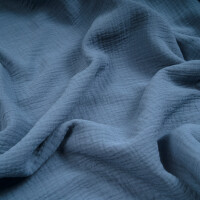 ORGANIC DOUBLE GAUZE BASIC IMPERIAL BLUE