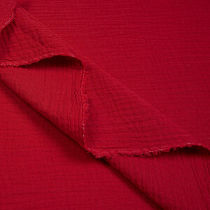ORGANIC DOUBLE GAUZE BASIC BERRY RED