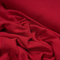 ORGANIC DOUBLE GAUZE BASIC BERRY RED