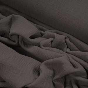 ORGANIC DOUBLE GAUZE BASIC GRAPHITE GRAY