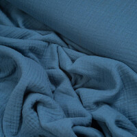 ORGANIC DOUBLE GAUZE BASIC DEEP WATER BLUE