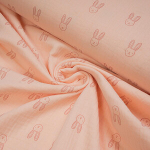 ORGANIC DOUBLE GAUZE RABBIT LIGHT SALMON