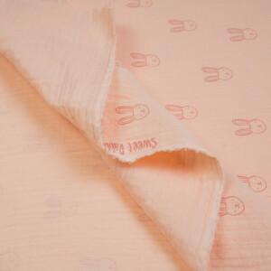 ORGANIC DOUBLE GAUZE RABBIT LIGHT SALMON