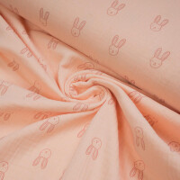 ORGANIC DOUBLE GAUZE RABBIT LIGHT SALMON