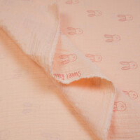ORGANIC DOUBLE GAUZE RABBIT LIGHT SALMON