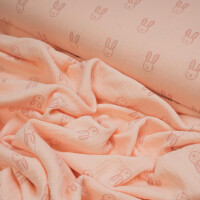 ORGANIC DOUBLE GAUZE RABBIT LIGHT SALMON