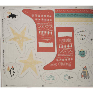CANVAS PANEL X-MAS DECO GOLD