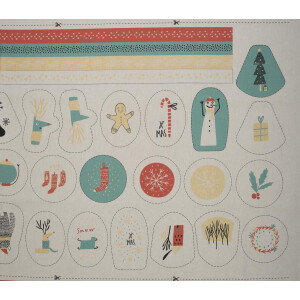 CANVAS PANEL X-MAS DECO GOLD