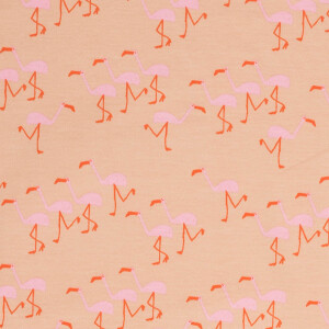 FRENCH TERRY WONDERS OF LIFE FLAMINGO DUSTY PINK