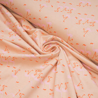FRENCH TERRY WONDERS OF LIFE FLAMINGO DUSTY PINK