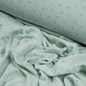 ORGANIC DOUBLE GAUZE BLOSSOM BLUE