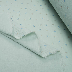 ORGANIC DOUBLE GAUZE BLOSSOM BLUE