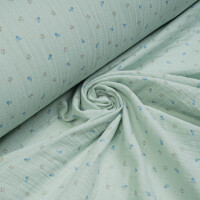 ORGANIC DOUBLE GAUZE BLOSSOM BLUE