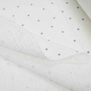 ORGANIC DOUBLE GAUZE STARS OFFWHITE/GRAPHITE